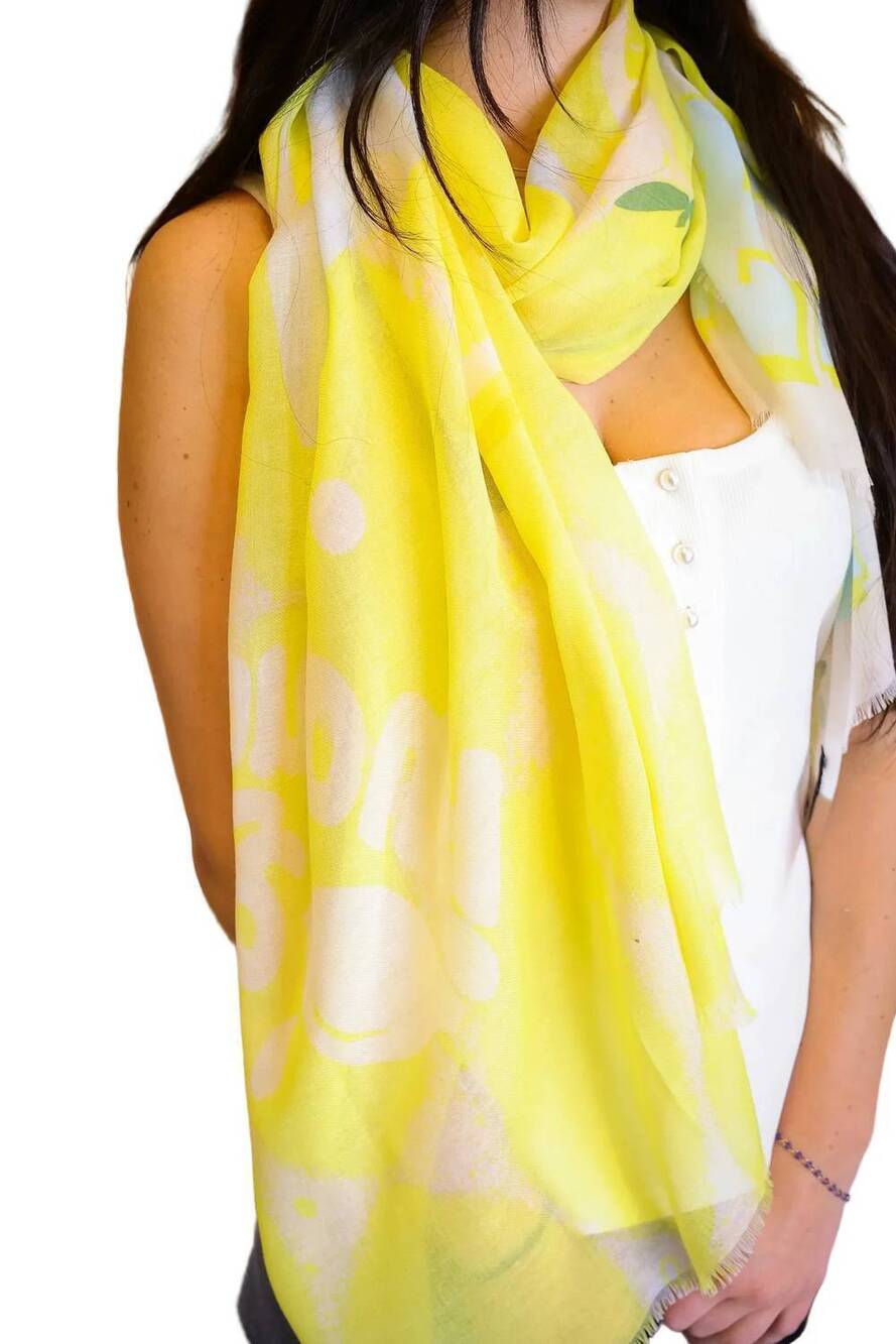 NEW OUI women's schal scarf in yellow green